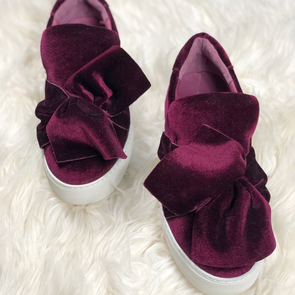 J/Slides Velvet Bow Platform Shoes - Picture 3 of 4